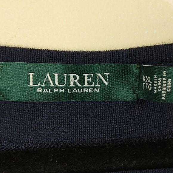 Lauren Ralph Lauren Mixed Stripe Long Sleeve Textured Knit Tunic Sweater Top - Picture 2 of 11